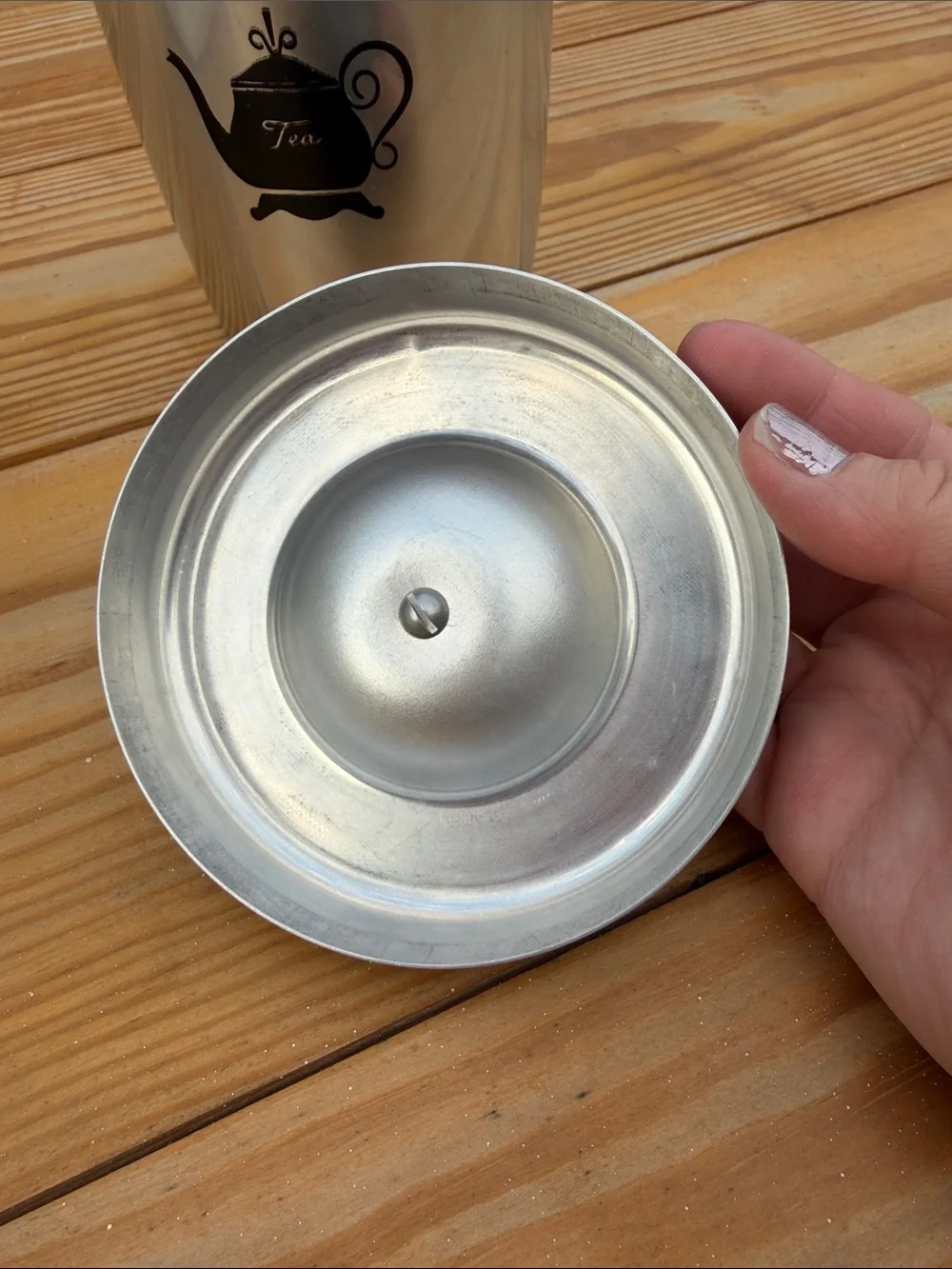 West Bend (Black & Silver) Stainless Steel Tea Canister